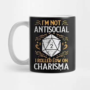 Not Anti Social Low Charisma Funny Men Boys Kids Mug